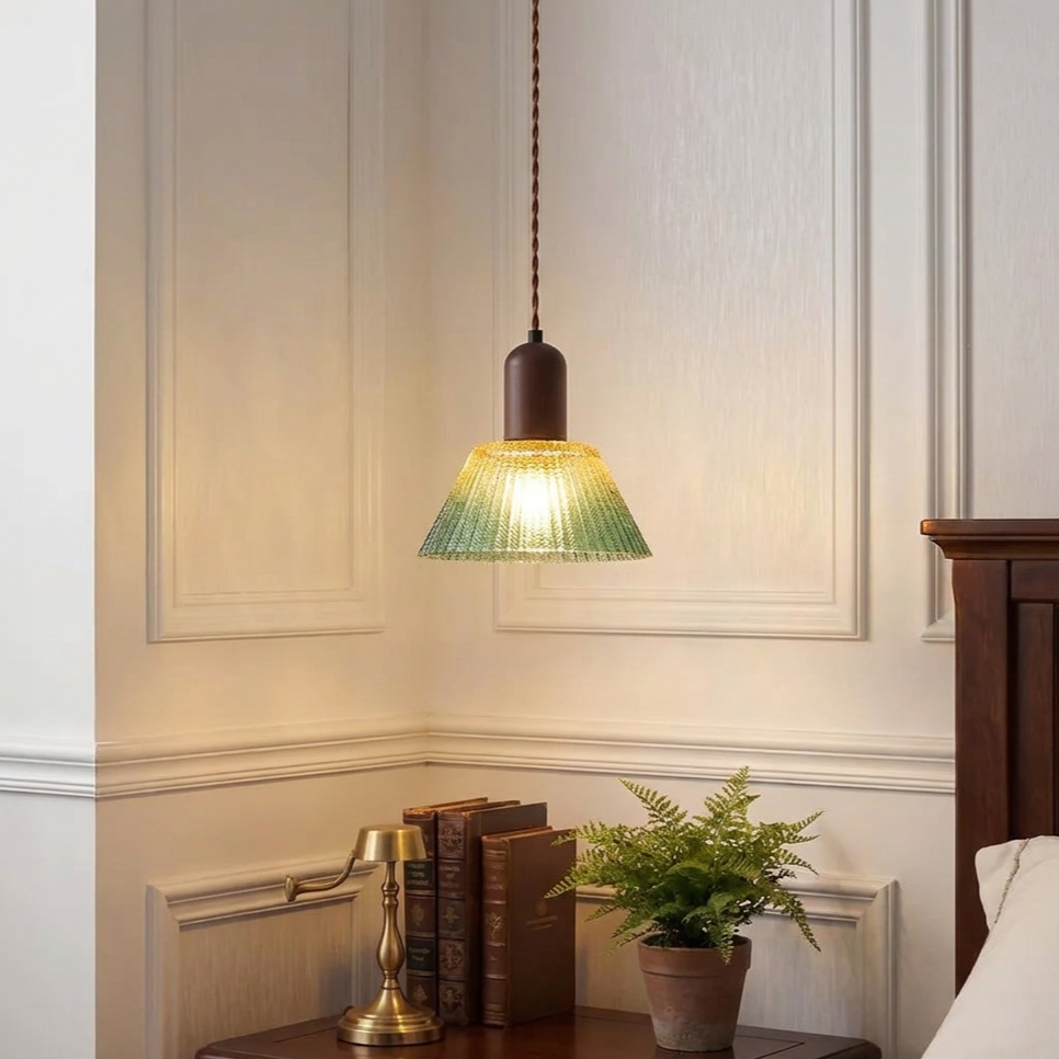 Medieval Vintage Glass Pendant Light for Bedroom