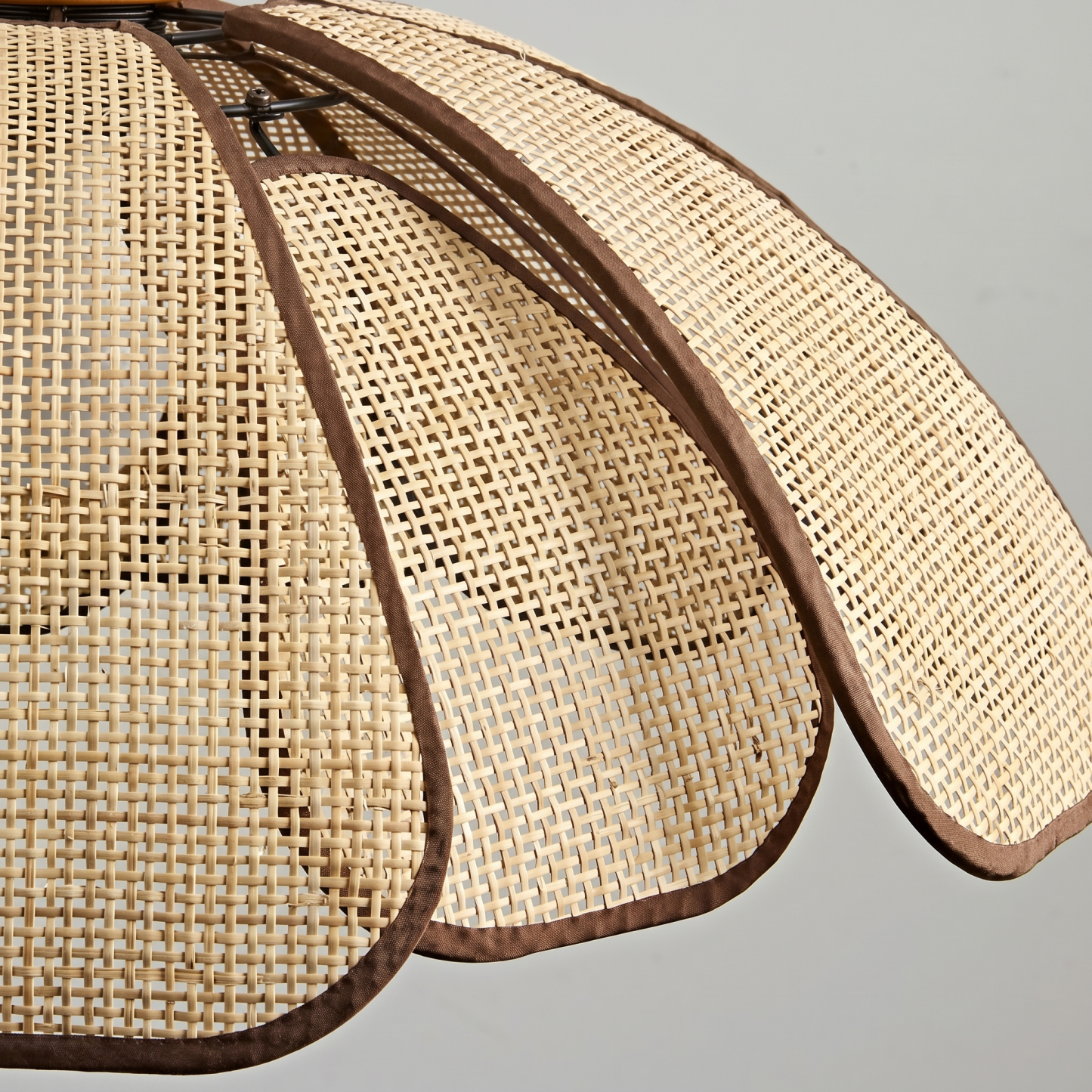 Japanese Wabi-Sabi Woven Rattan Flower Ceiling Lamp for Hallway Entryway