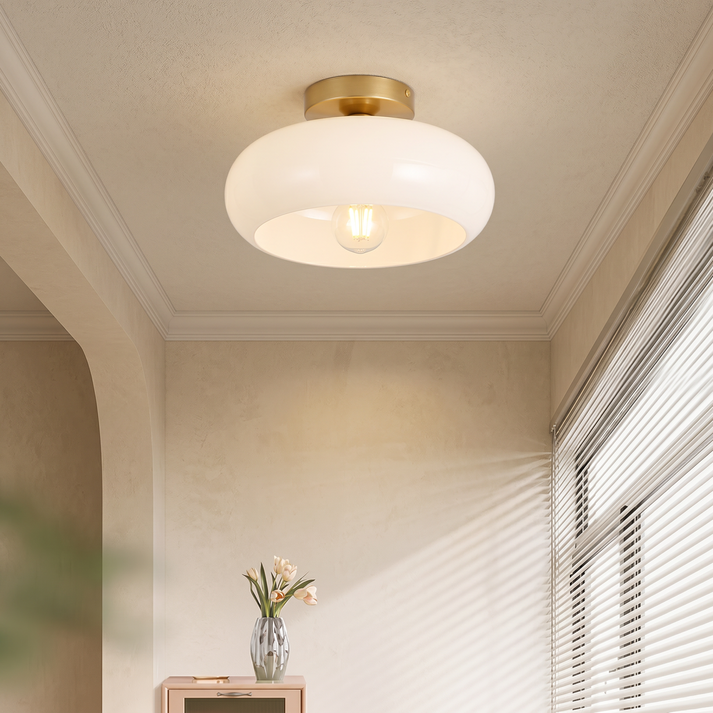 Ozimo Mid-Century Vintage Semi Flush Mount Ceiling Light