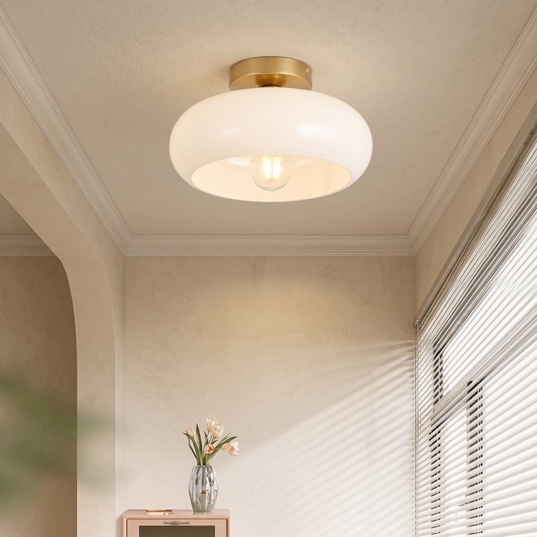 Ozimo Mid-Century Vintage Semi Flush Mount Ceiling Light