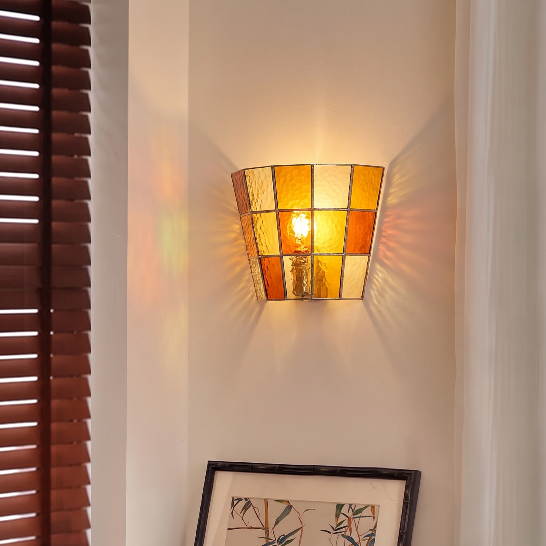 Vintage American Style Ribbed Glass Wall Sconce for Bedroom Hallway