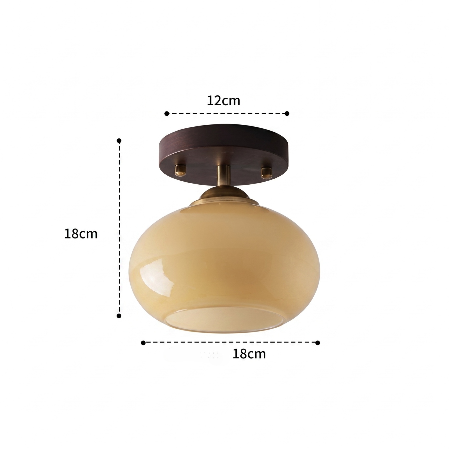Mid-Century Modern Glass Flush Mount Ceiling Light for Hallway Entryway Bedroom