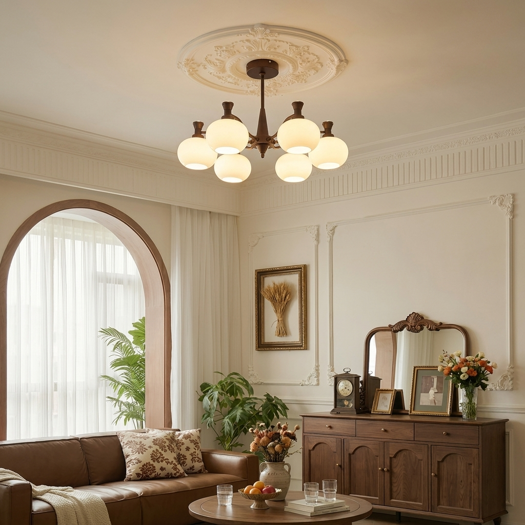 Medieval Style American Wood Chandelier for Living Room