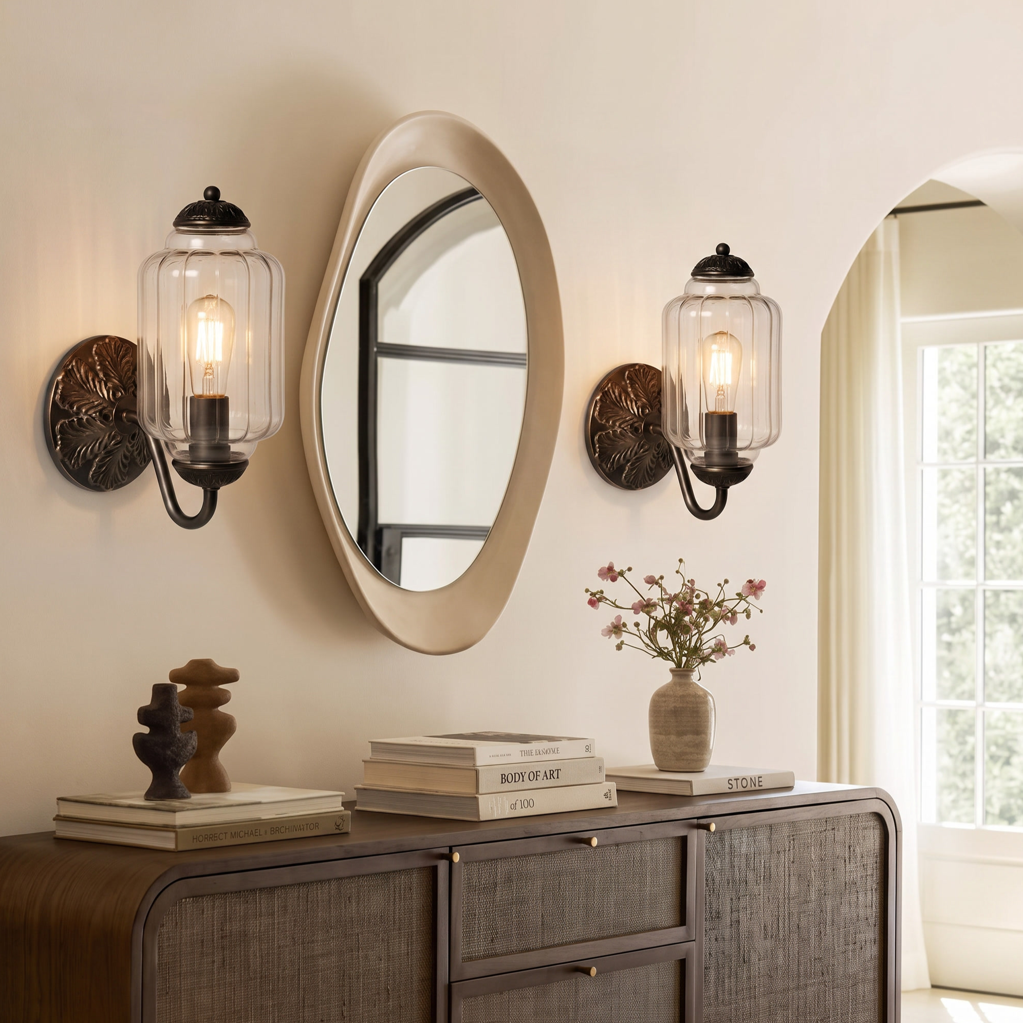Vintage Elegance Glass Wall Sconce for Bedside Corridor Balcony