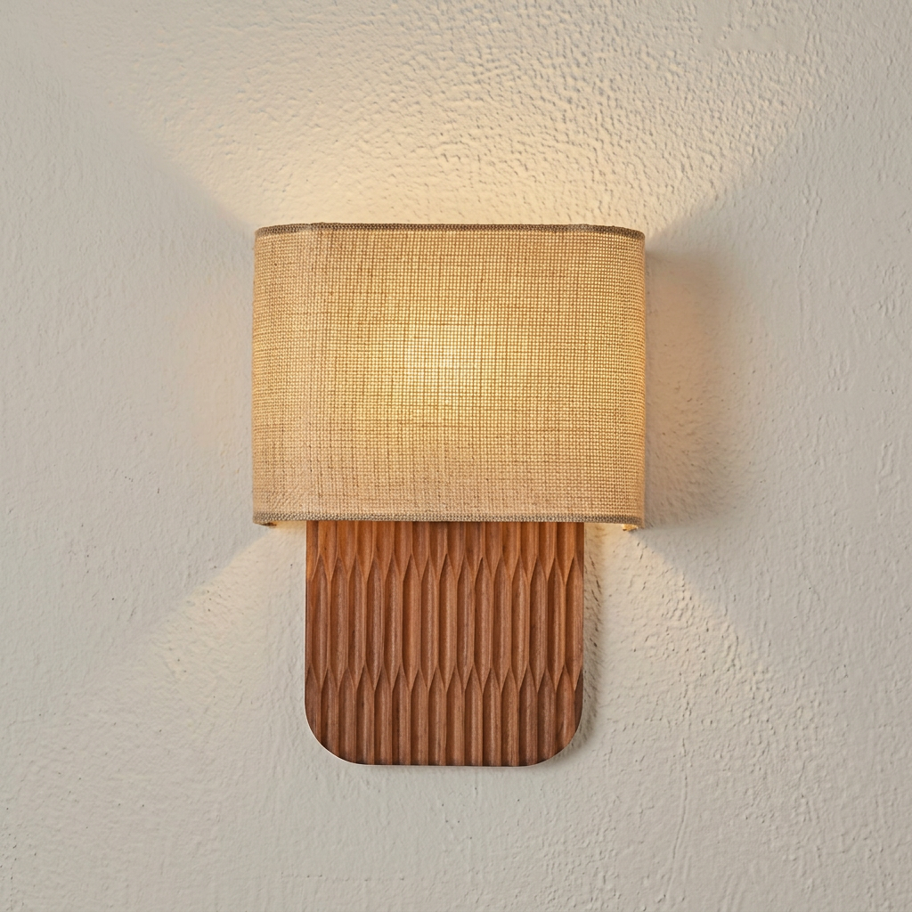 Modern Rustic Fabric Wall Lamp for Bedroom & Hallway