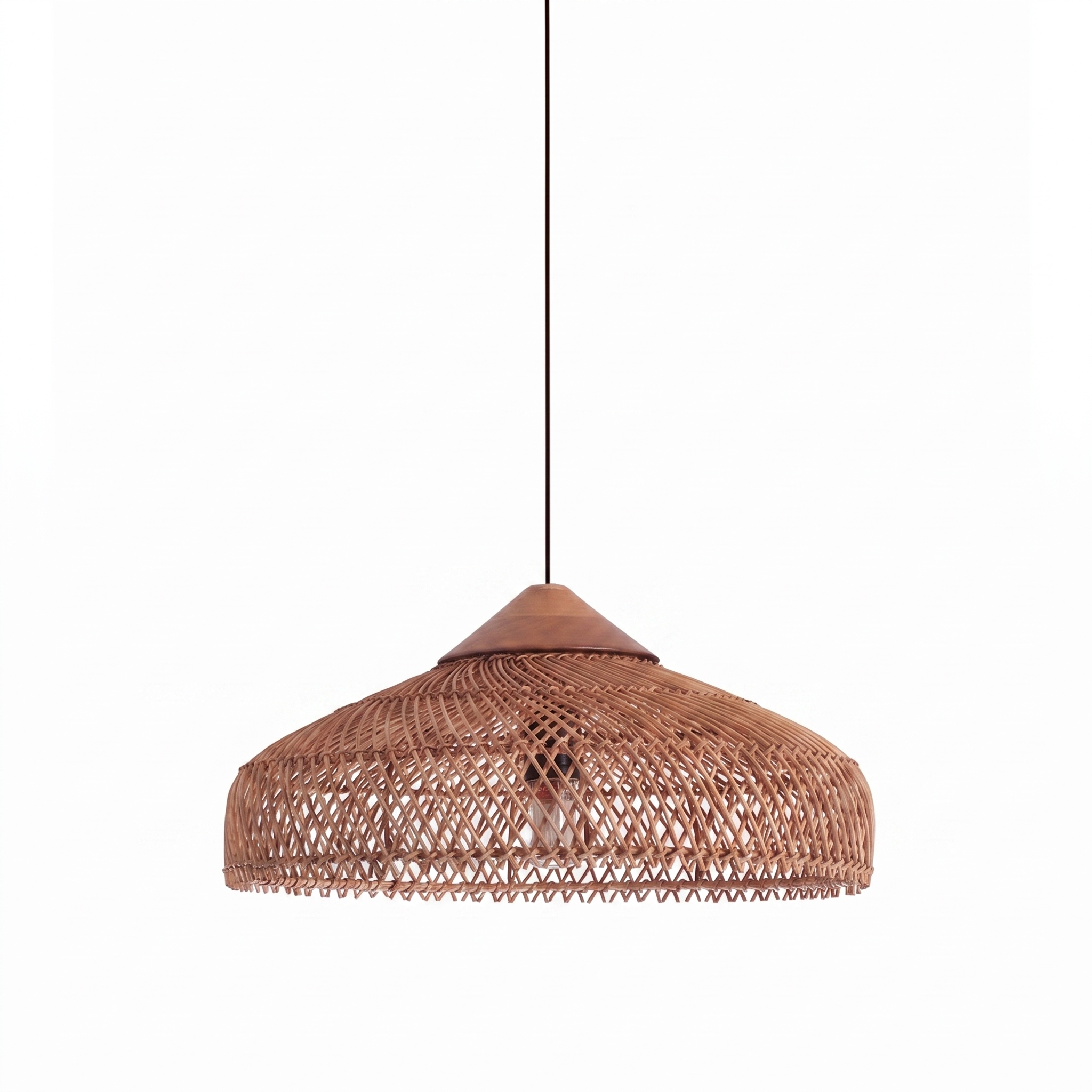 Handcrafted Rattan Pendant Light Retro Wabi-Sabi-style Chandelier for Dining Room Kitchen Island