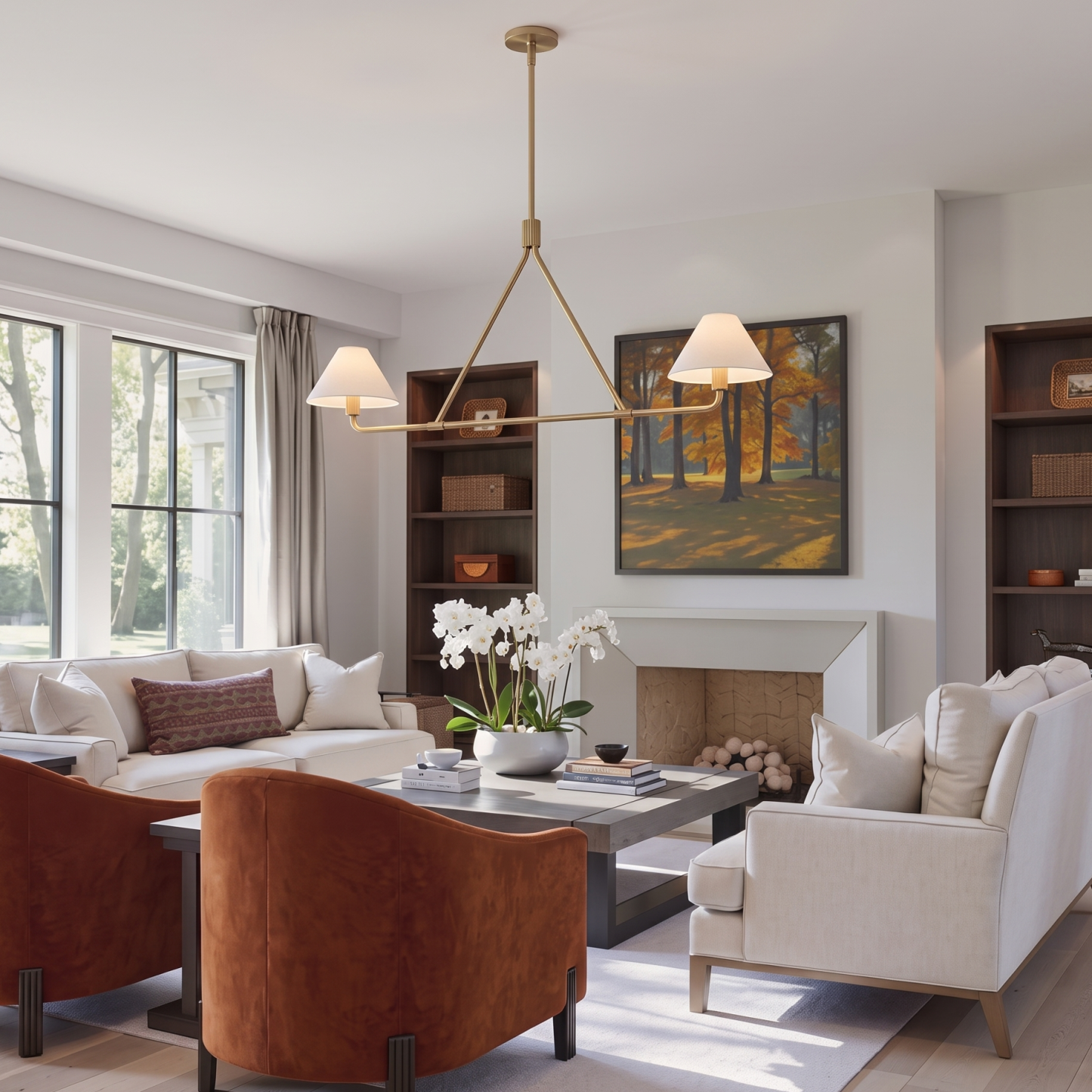 Modern Minimalist Multi Light Chandelier for  Dining Room Living Room