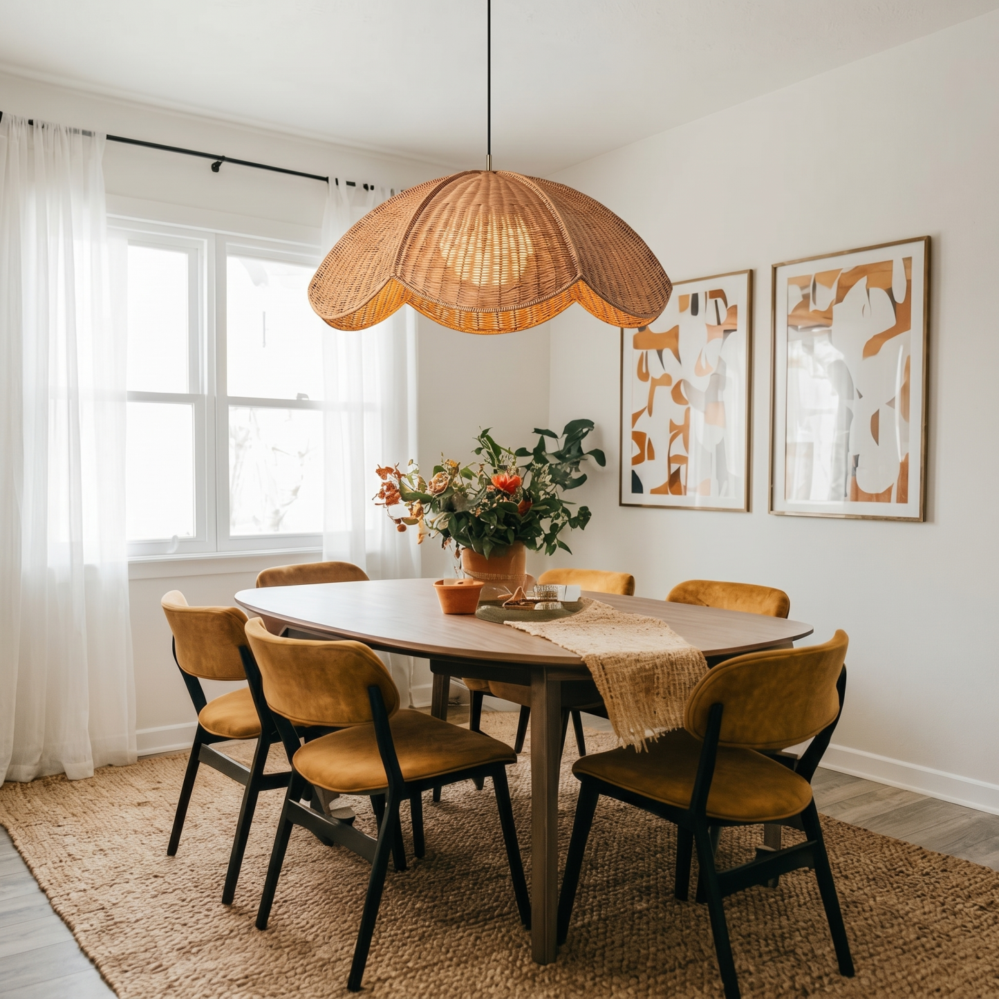 Japanese Wabi-Sabi Style Retro Pendant Light for Dining Room Bedroom Living Room