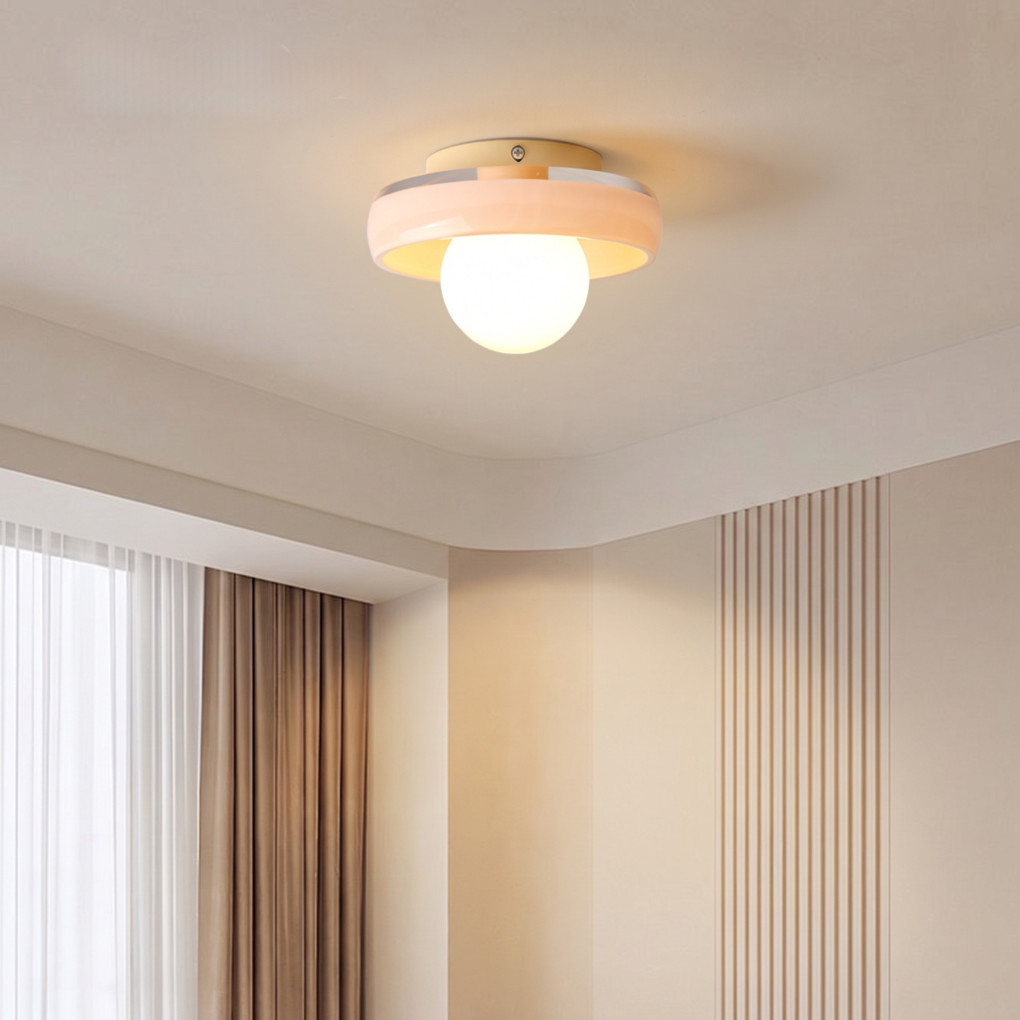 Modern Glass Flush Mount Ceiling Light for Bedroom Hallway Balcony