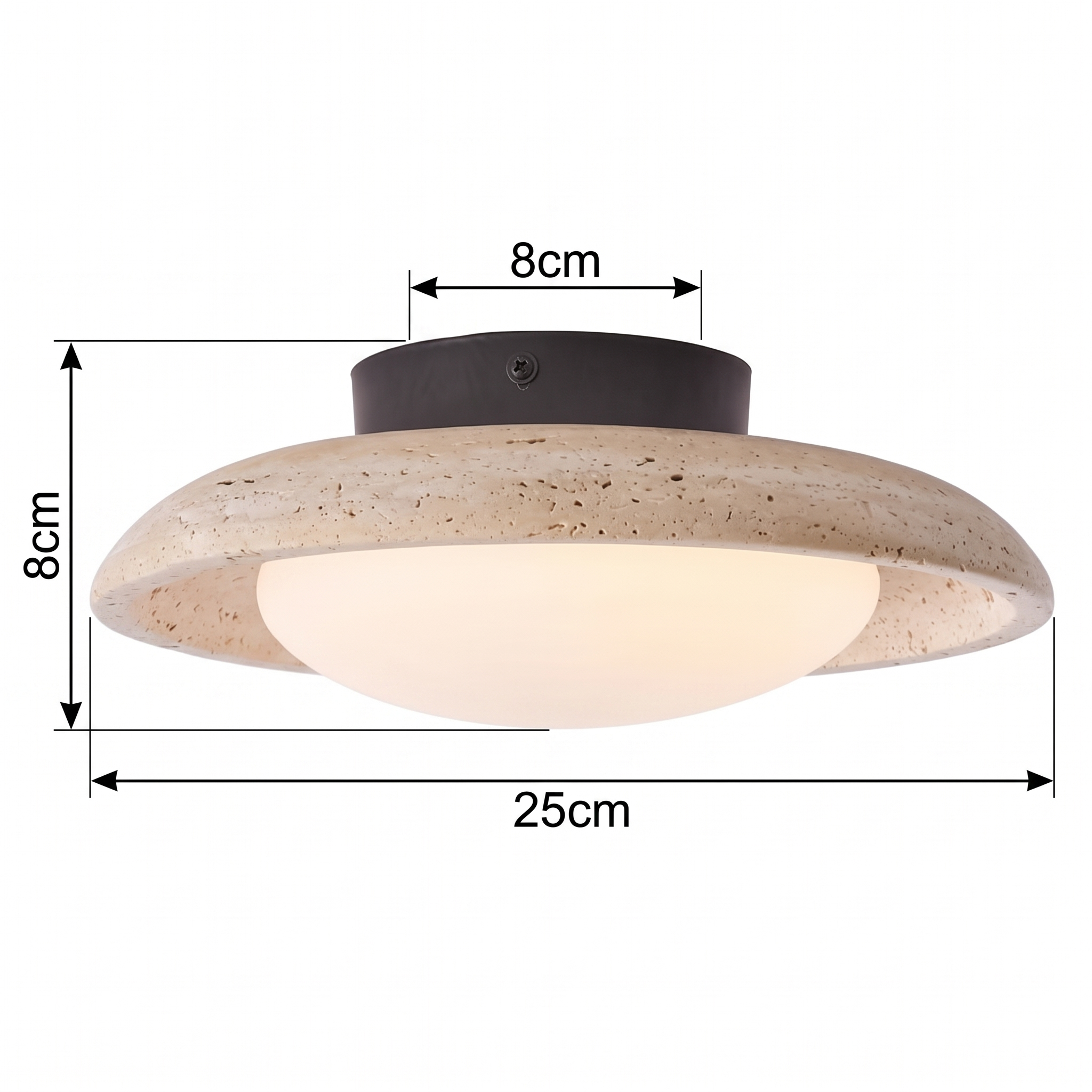 Wabi-Sabi Retro Yellow Travertine Flush Mount Ceiling Light for for Living Room Bedroom Entryway
