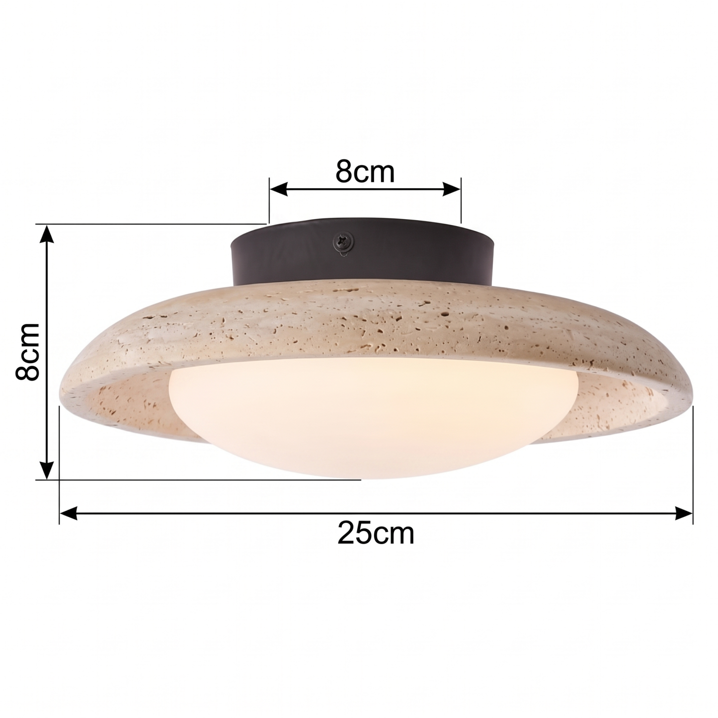 Wabi-Sabi Retro Yellow Travertine Flush Mount Ceiling Light for for Living Room Bedroom Entryway