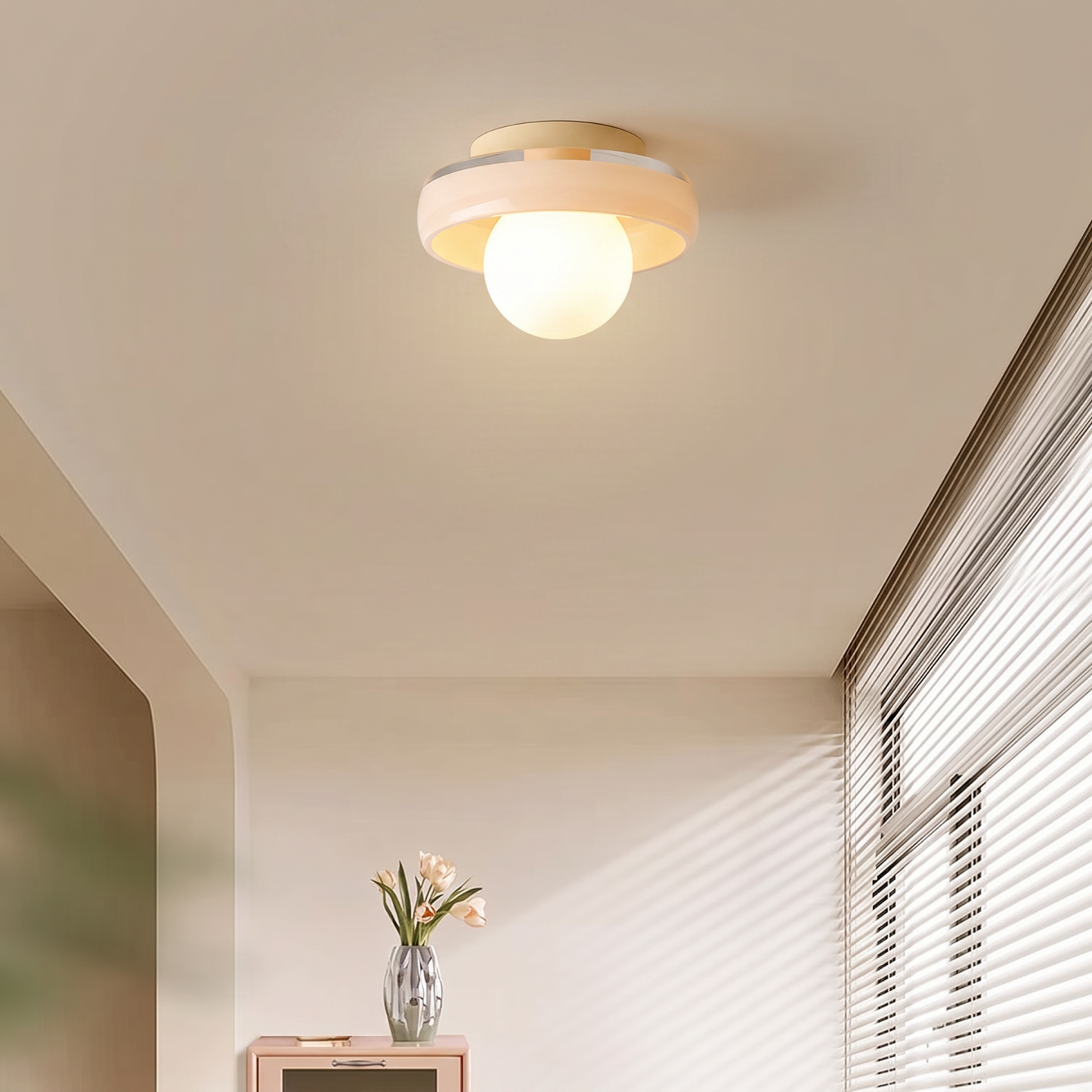 Modern Glass Flush Mount Ceiling Light for Bedroom Hallway Balcony