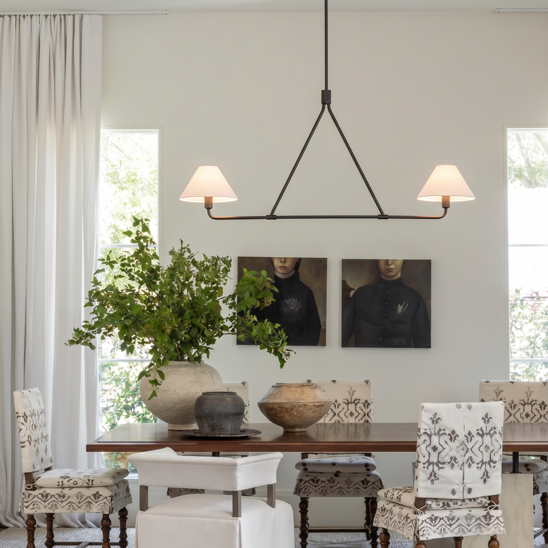 Modern Minimalist Multi Light Chandelier for  Dining Room Living Room