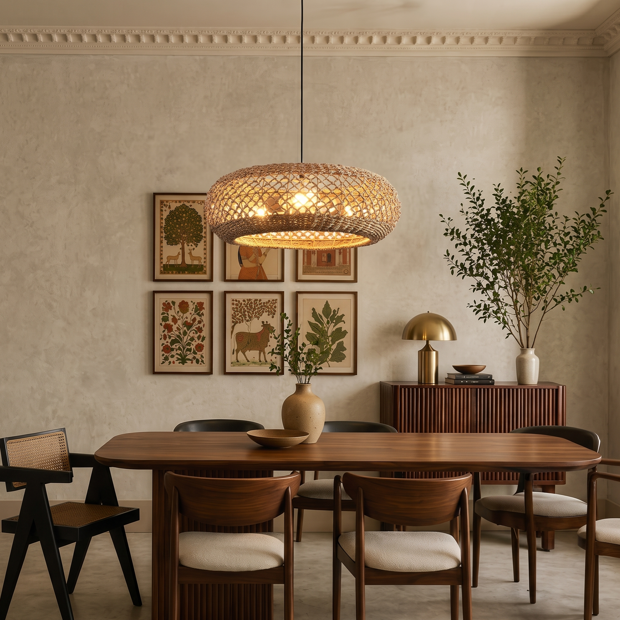 Coastal Woven Seegrass Rattan Pendant Light-Rustic  Ceiling Hanging Lamp for Kitchen Island Living Room