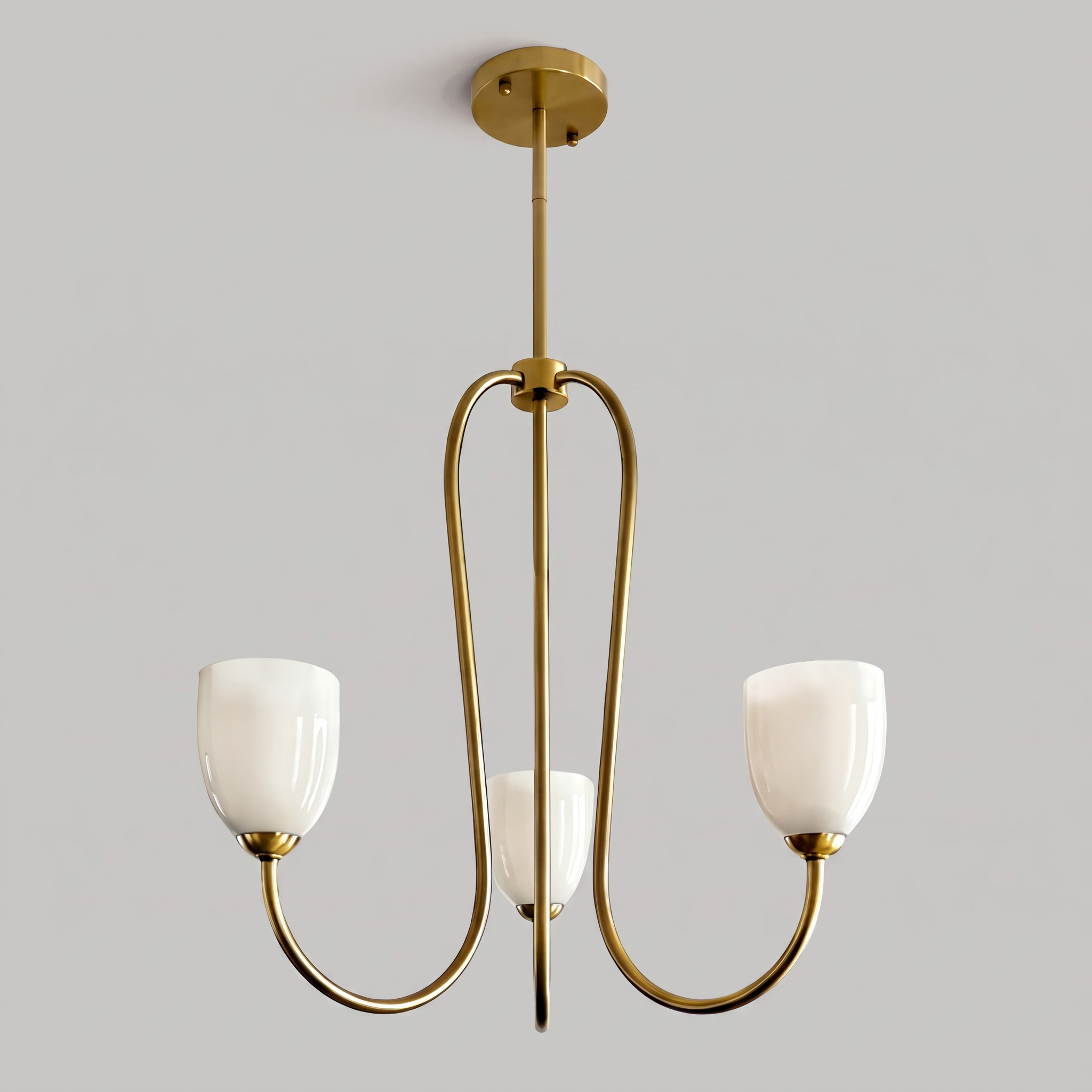 Mid Century Brass Tulip Chandelier for Kitchen Island Living Room