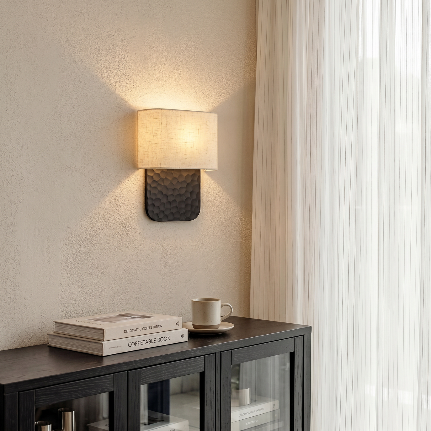 Modern Rustic Fabric Wall Lamp for Bedroom & Hallway