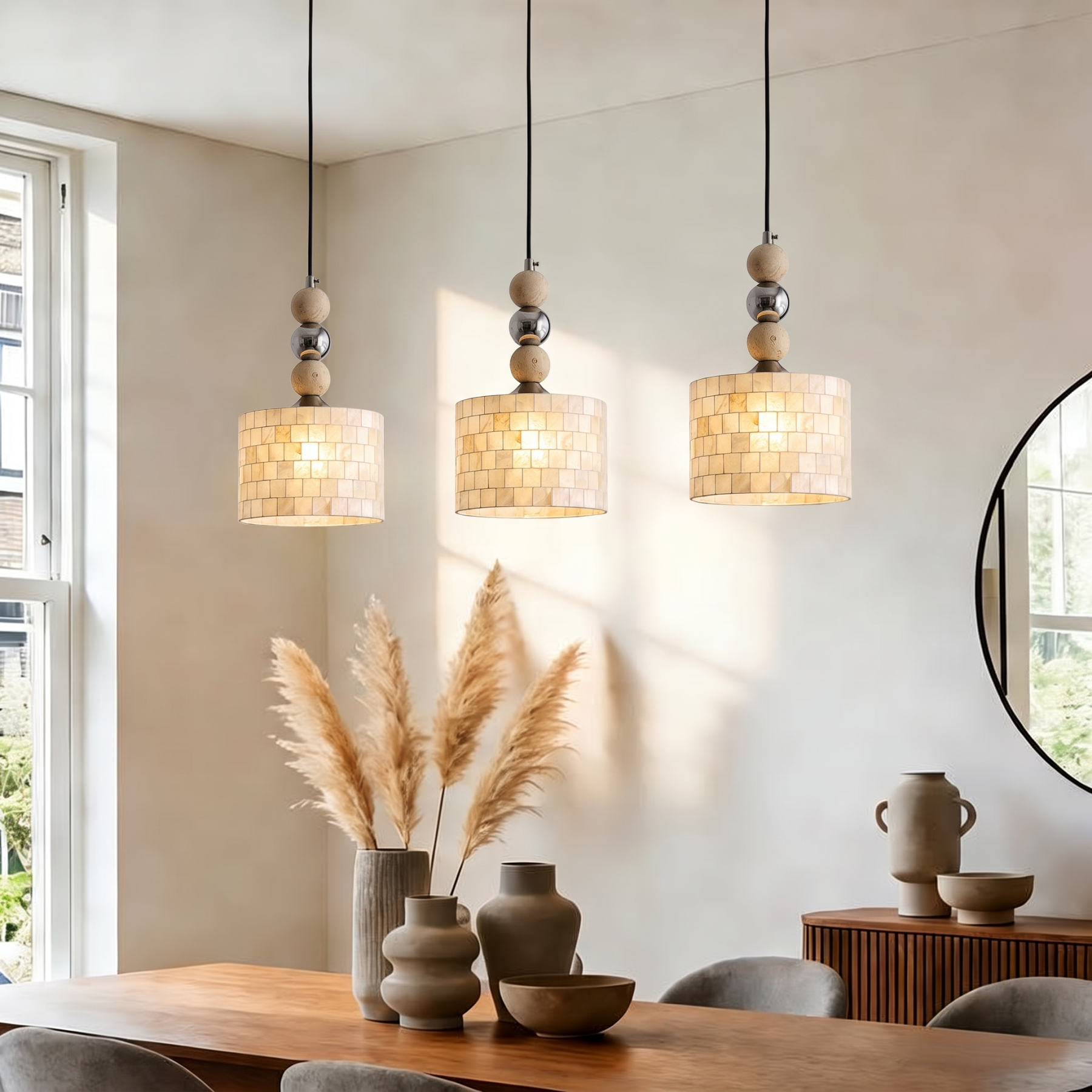 Modern Minimalist Shell-Shaped Pendant Lamps for Bedroom Bedside 