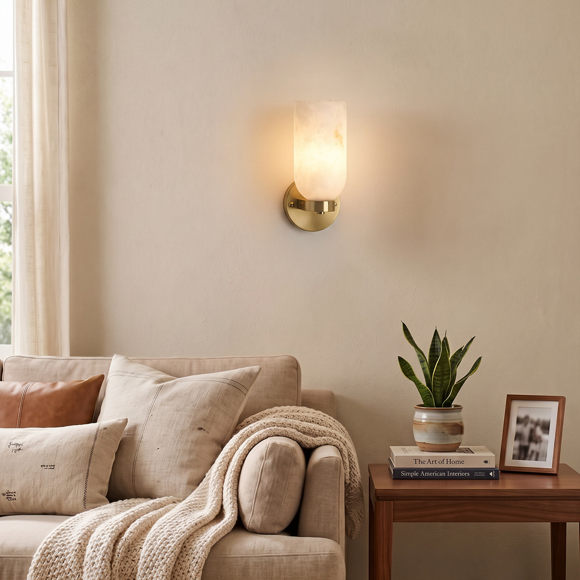 Modern Faux Marble Wall Sconce Bedroom and Hallway