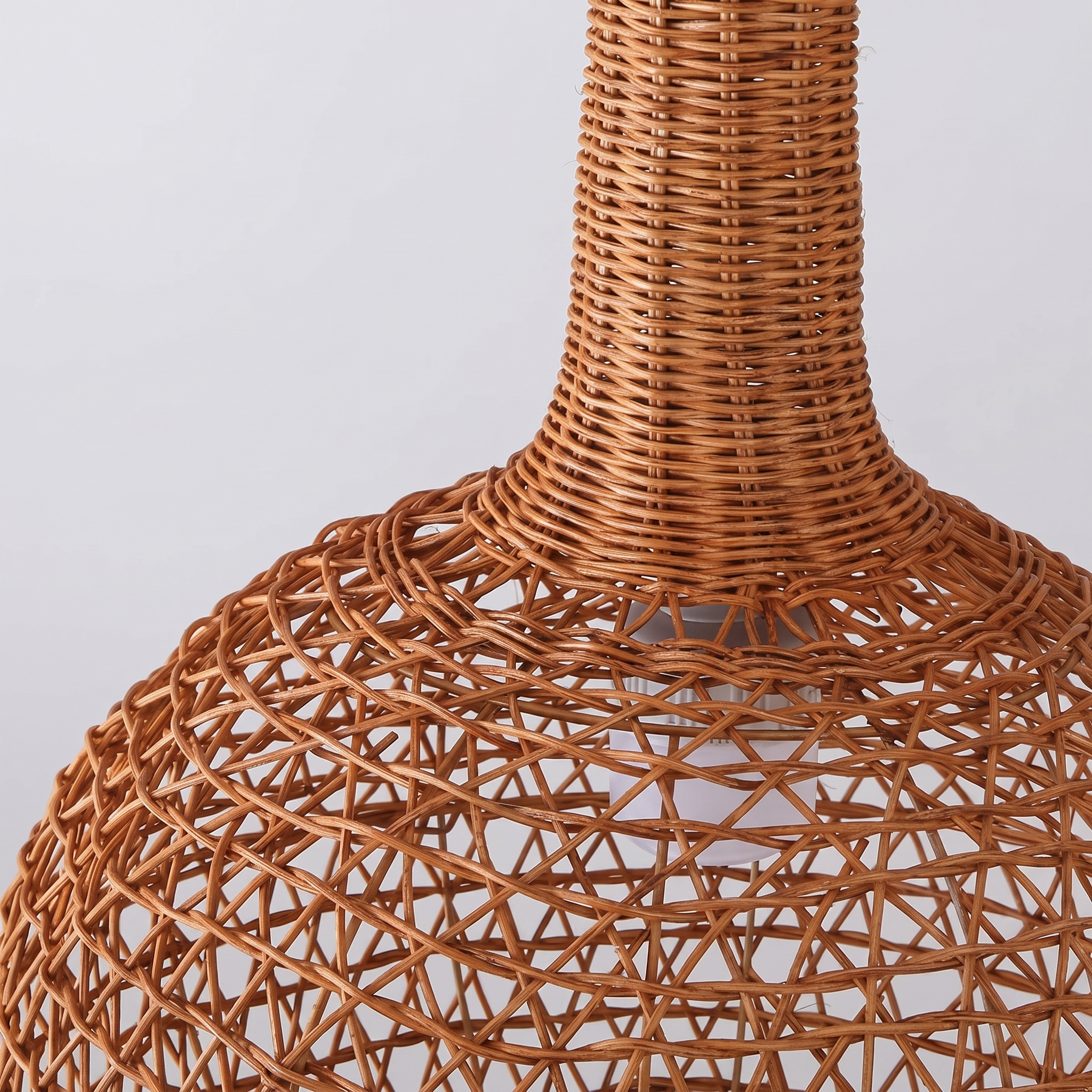 Woven Rattan Basket Pendant Light Boho Coastal Hanging Light Fixture for Dining Room Kitchen