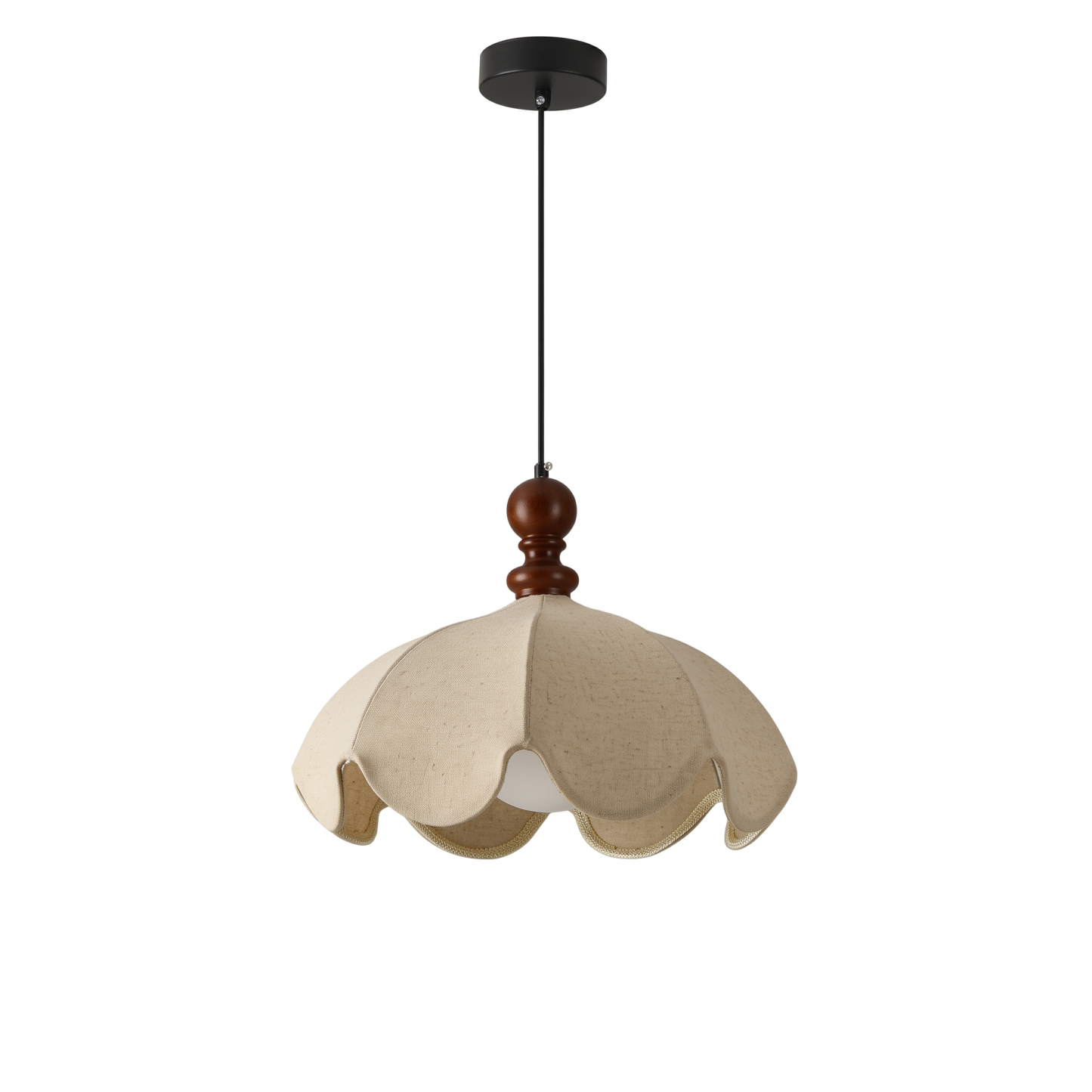 Vintage Fabric Pendant Light –Wabi-Sabi Fabric Shade Hanging Ceiling Light for  Dining Room Bedroom and Living Room