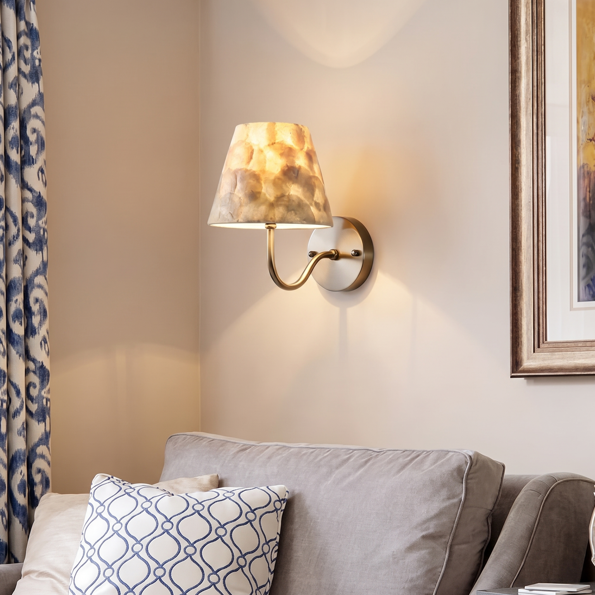 Modern Shell Shade Wall Sconce Elegant Background Accent Light