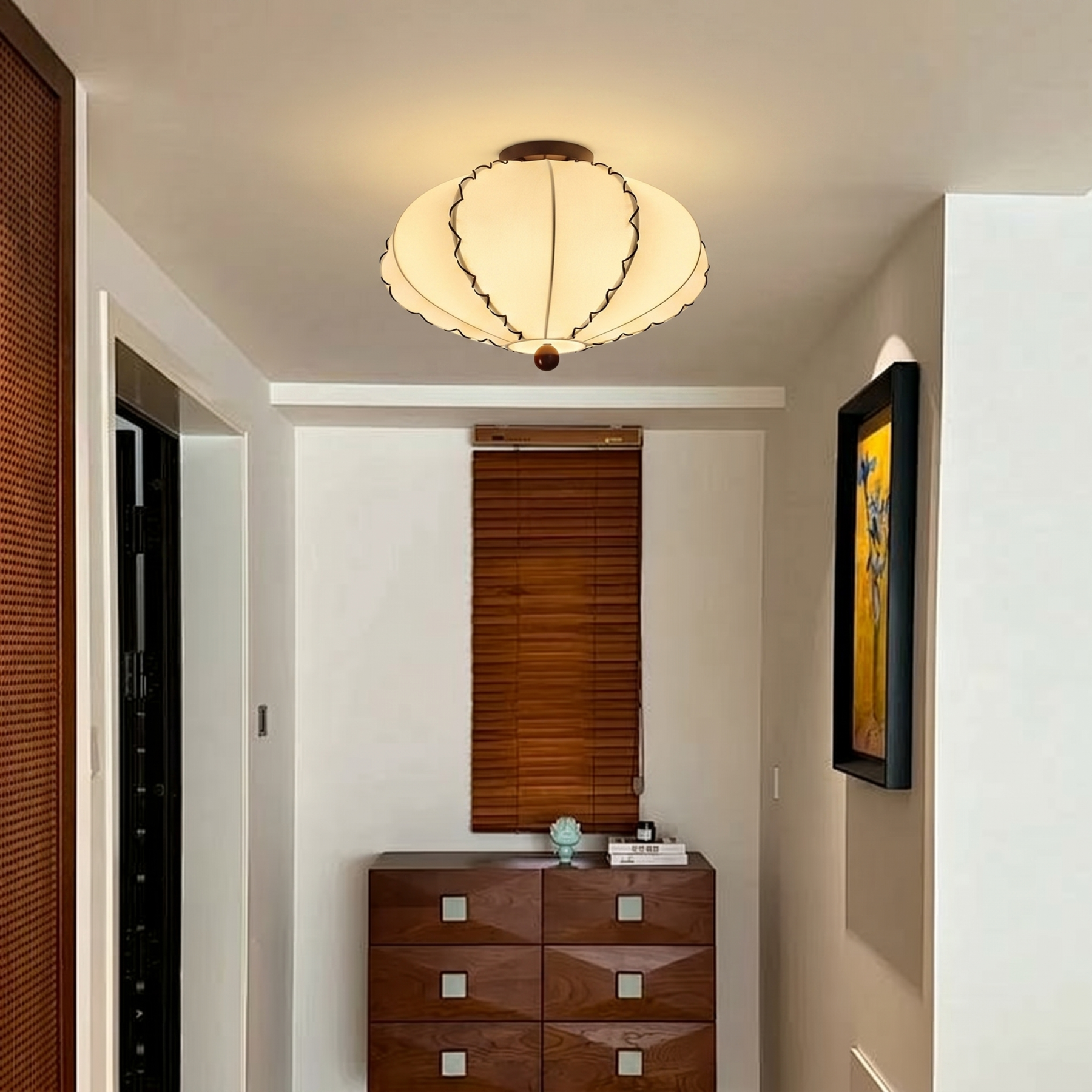Retro Creative Fabric Ceiling Light for Bedroom