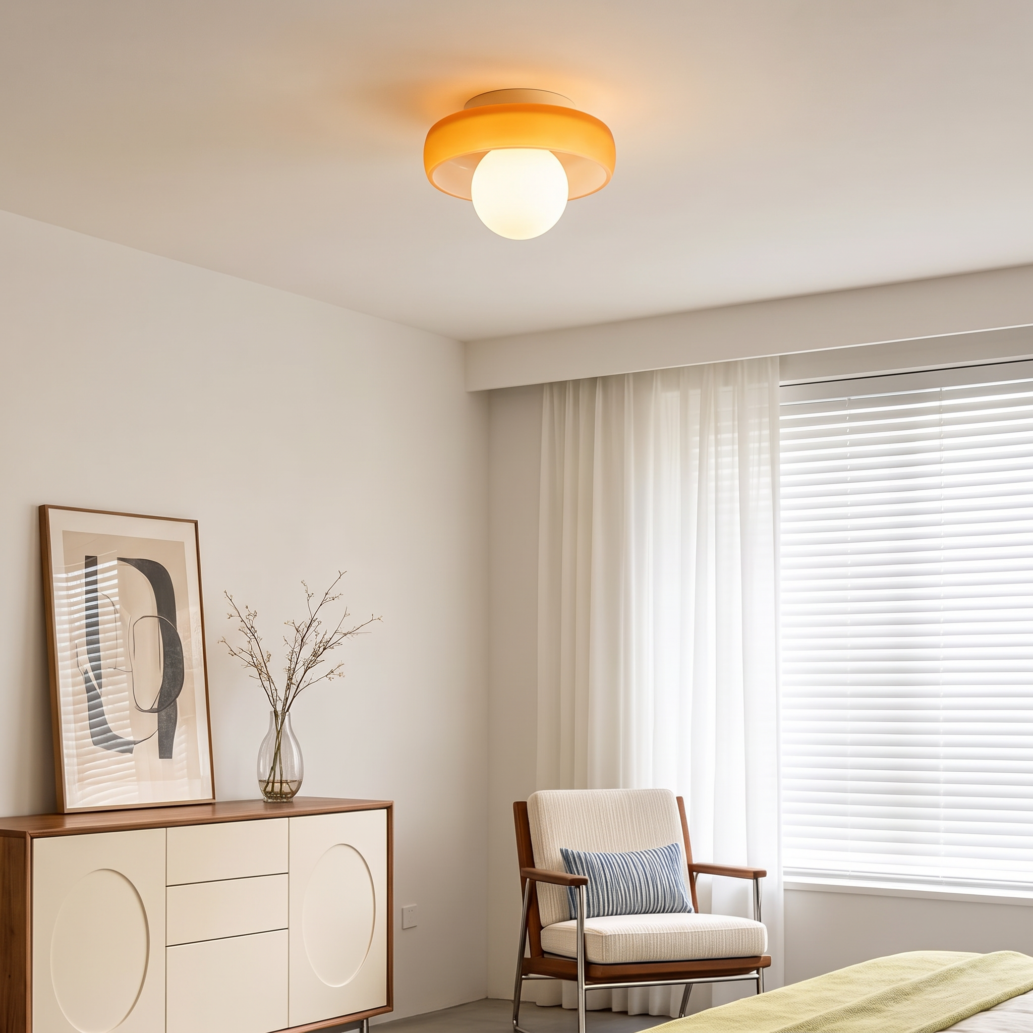 Modern Glass Flush Mount Ceiling Light for Bedroom Hallway Balcony