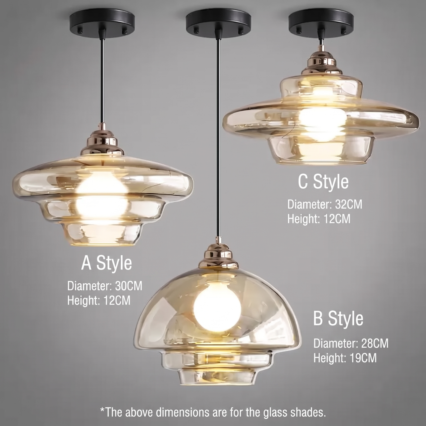 Modern Amber Layered Glass Pendant Light – Mid-Century Style Ceiling Lamp for Dining Rooms Kitchen IslandsBedrooms