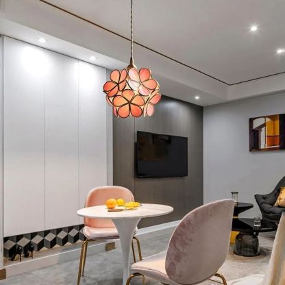 Nordic Brass Flower Petal Glass Pendant Light-labpiecesign