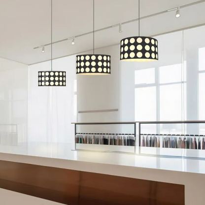 Classic Black and White Polka Dots Pendant Lamp-labpiecesign