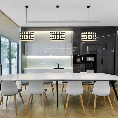 Classic Black and White Polka Dots Pendant Lamp-labpiecesign