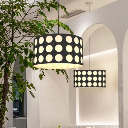 Classic Black and White Polka Dots Pendant Lamp-labpiecesign