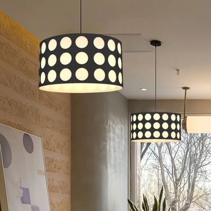 Classic Black and White Polka Dots Pendant Lamp-labpiecesign