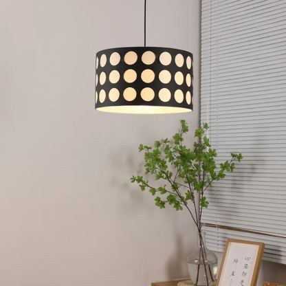 Classic Black and White Polka Dots Pendant Lamp-labpiecesign