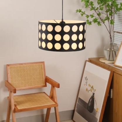Classic Black and White Polka Dots Pendant Lamp-labpiecesign