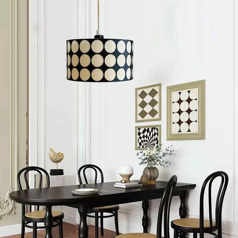 Vintage Paris Home decor Classic Black and White Polka Dots Pendant Lamp