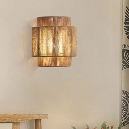 Japanese-style wall lamp Wabi-sabi style retro hemp rope wall lamp-labpiecesign