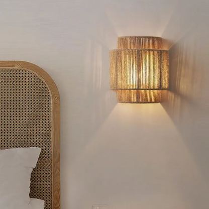 Japanese-style wall lamp Wabi-sabi style retro hemp rope wall lamp-labpiecesign
