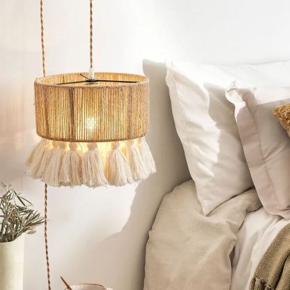 Japanese-style wall lamp Wabi-sabi style retro hemp rope wall lamp-labpiecesign