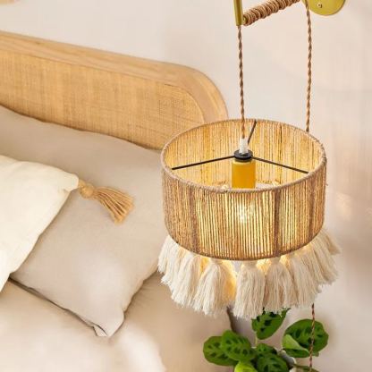 Japanese-style wall lamp Wabi-sabi style retro hemp rope wall lamp-labpiecesign