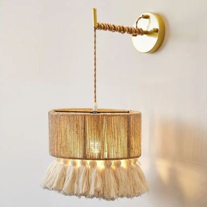 Japanese-style wall lamp Wabi-sabi style retro hemp rope wall lamp-labpiecesign