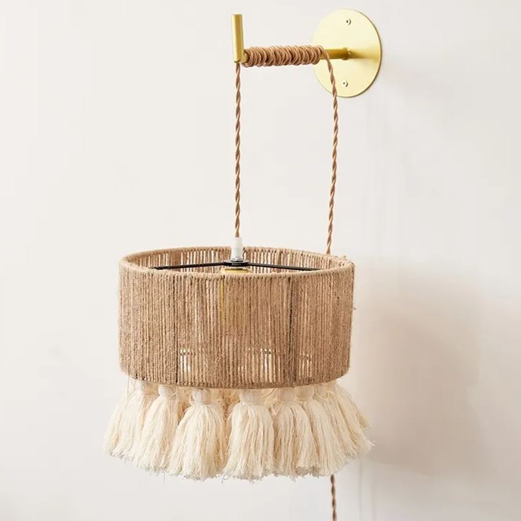 [Copy]Japanese-style wall lamp Wabi-sabi style retro hemp rope wall lamp