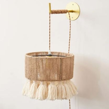 Japanese-style wall lamp Wabi-sabi style retro hemp rope wall lamp-labpiecesign