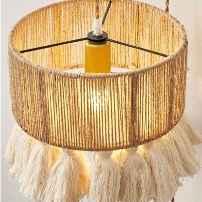 Japanese-style wall lamp Wabi-sabi style retro hemp rope wall lamp-labpiecesign