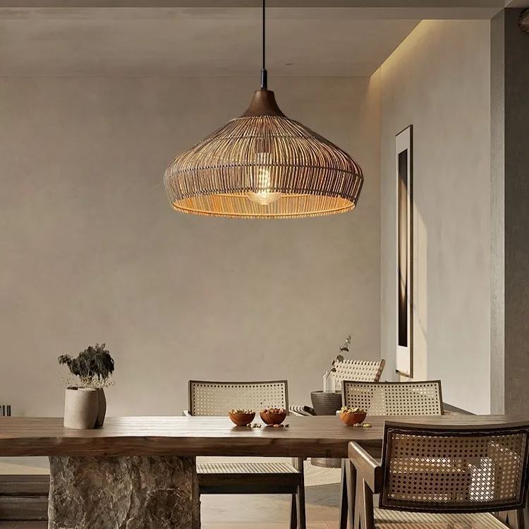 Wabi-sabi rattan Japanese style Pendant Light-labpiecesign