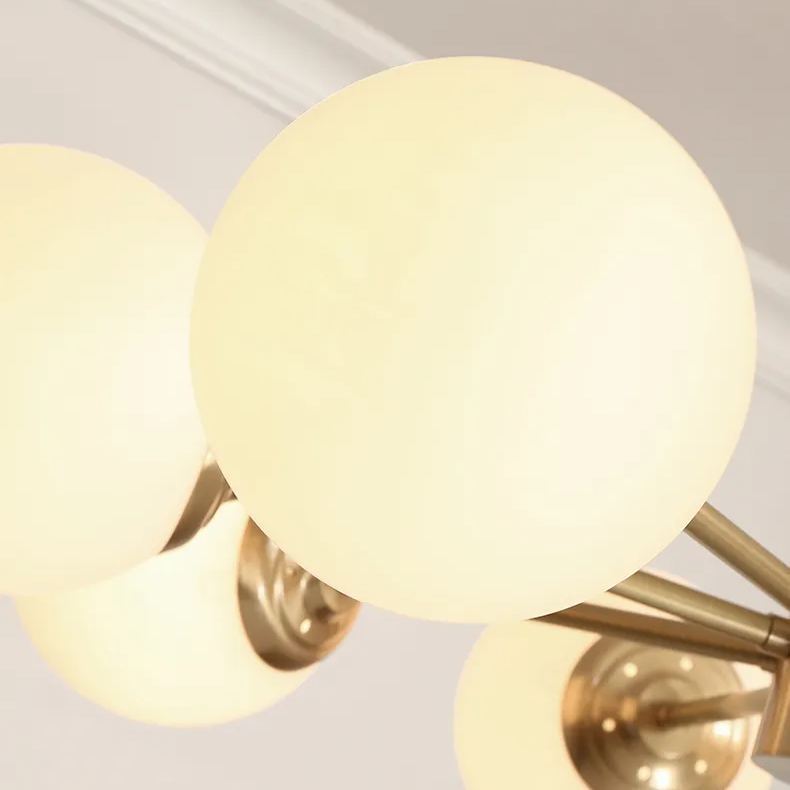 Nordic Copper Living Room Sputnik Pendant Lights Modern Luxury Creative Spherical Glass Chandelier -labpiecesign