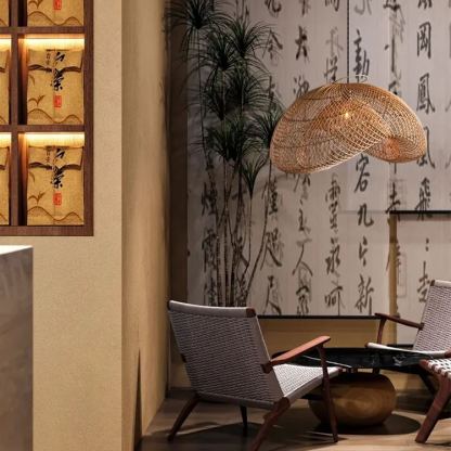 Cloud Shape Rattan Woven Chandelier Pendant-labpiecesign