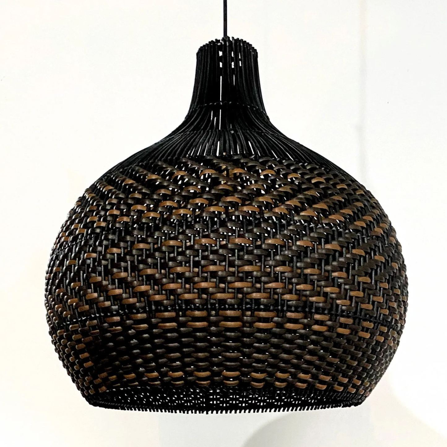[Copy]Black Pattern Lampshade Vintage Rattan Pendant Light