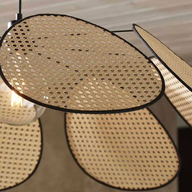 New wabi-sabi style retro restaurant bar rattan lamp-labpiecesign