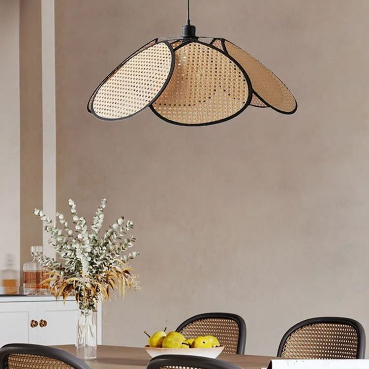 New wabi-sabi style retro restaurant bar rattan lamp-labpiecesign